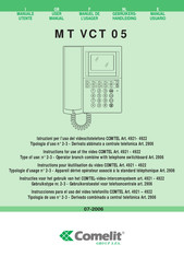 Comelit 4921 Instructions Pour L'utilisation