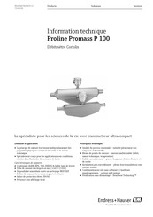 Endress+Hauser Proline Promag P 100 Information Technique