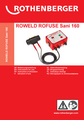 Rothenberger ROWELD ROFUSE Sani 160 Instructions D'utilisation