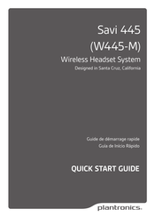 Plantronics Savi 445 Guide De Démarrage Rapide