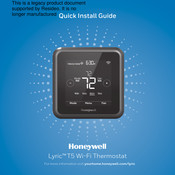 Honeywell Lyric T5 Guide D'installation Rapide