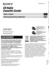 Sony CFD-S01 Mode D'emploi