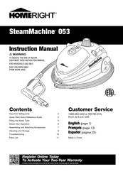 Homeright SteamMachine 053 Manuel D'instructions