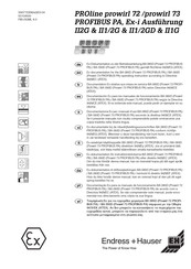 Endress+Hauser PROline prowirl 73 PROFIBUS PA Documentation Technique