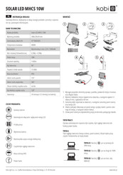 kobi SOLAR LED MHCS 10W Manuel De L'utilisateur