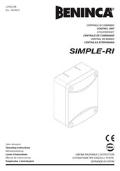 Beninca SIMPLE-RI Livret D'instructions