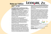 Lexmark Color Jetprinter Z12 Mode D'emploi
