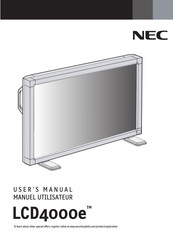 NEC LCD4000e Manuel Utilisateur
