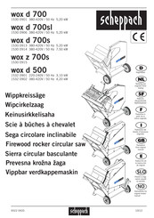 Scheppach wox d 700s Traduction Á Partir De La Notice Originale