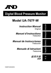 A&D Medical UA-767F-W Manuel D'instructions