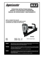 Max SuperLocator SN438J Manuel D'utilisation Et D'entretien