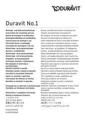 DURAVIT No.1 N142100070 Notice De Montage Et D'utilisation