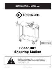 Greenlee Shear 30T Manuel D'instructions