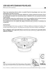 Focal 130 MP3 Manuel Utilisateur