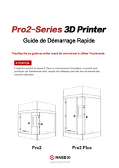 Raise3D Pro2 Plus Guide De Démarrage Rapide