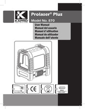 Kapro Prolaser Plus 870 Manuel D'utilisation