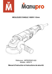 Manupro MPRGRIND1000 Manuel D'instruction Et Instructions De Sécurité