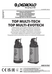 PEDROLLO TOP MULTI-EVOTECH Manuel De Fonctionnement