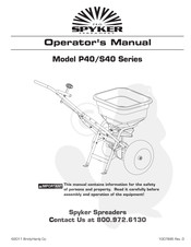 Spyker Spreaders P40 Serie Manuel De L'utilisateur