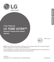 LG TONE ULTRA HBS-820 Guide D'utilisation