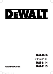 DeWalt DWE4010T Traduction De La Notice D'instructions Originale