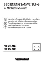 Kuppersbusch KD 974.1GE Instructions D'utilisation Et Avis De Montage