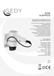 Gedy ALBATROS 5052 Instructions Pour L'installation Et L'utilisation