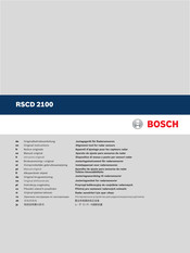 Bosch RSCD 2100 Notice Originale