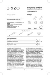 Brizo MultiChoice T60030 Instructions D'installation