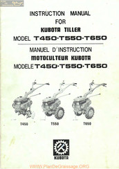 Kubota T650 Manuel D'instruction