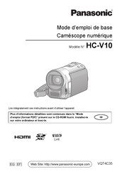 Panasonic HC-V10 Mode D'emploi De Base