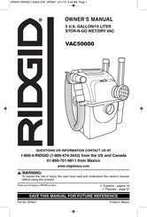 RIDGID VAC50000 Mode D'emploi