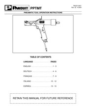 Panduit PPTMT Instructions D'utilisation