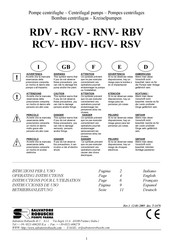 Salvatore Robuschi RBV Instructions Pour L'utilisation