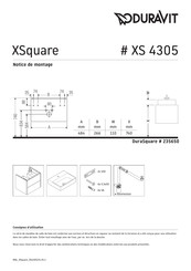 Duravit XSquare XS 4305 Notice De Montage