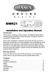 Jensen MWR21 Installation Et Mode D'emploi