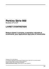 Perkins CP903.27 Livret D'entretien