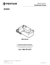 Pentair MYERS MCU15 Notice D'utilisation