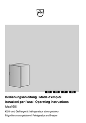 V-ZUG Ideal 60i Mode D'emploi