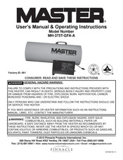 Master MH-375T-GFA-A Manuel De L'utilisateur Et Instructions D'utilisation