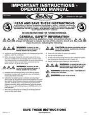 Air King AKLC70 Serie Instructions