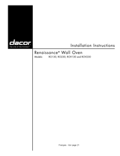 Dacor Renaissance ROV230 Instructions D'installation