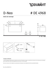 Duravit D-Neo DE 4968 Notice De Montage