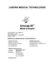 LABORIE Urocap-III Mode D'emploi