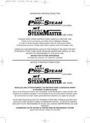 Earlex PRO-STEAM LCS150NA Notice D'instructions