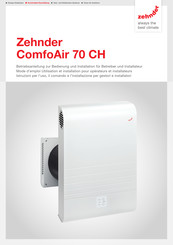 Zehnder ComfoAir 70 CH Mode D'emploi