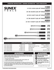 Sunex Tools 40600 Instructions De Fonctionnement