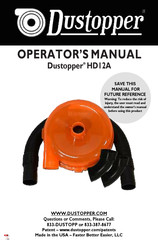 Dustopper HD12A Guide D'utilisation