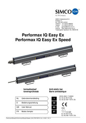 ITW SIMCO ION Performax IQ Easy Ex Speed Mode D'emploi