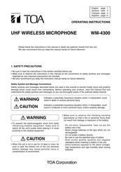 Toa WM-4300 Notice D'utilisation